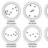 a coloring sheet with various constellations on it