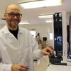 Dr. Sasha Eisenman conducts an experiment.